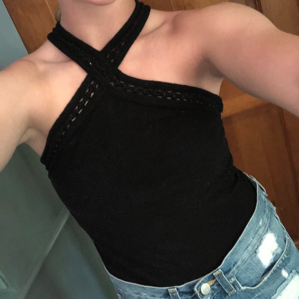 Free People Cross Neck Top